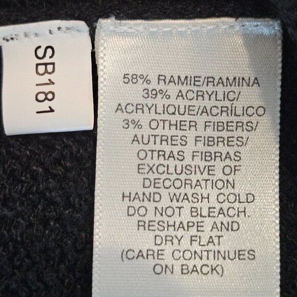 Susan Bristol Small Black Hand Embroidered Cardigan Boho Vintage Festive Floral - Picture 8 of 13